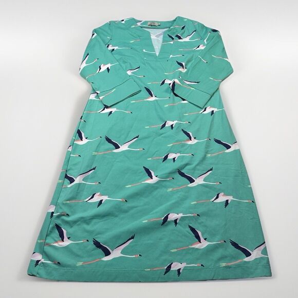 Katherine Way Dresses & Skirts - Katherine Way Flamingo Print Shift Dress Womens Small Aqua Turquoise Knee Length